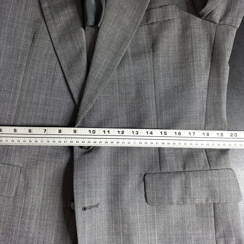Palm Beach Suit Mens 40R 31x30 Grey Pinstripe Vintage 2-Piece Wool Blend USA - Picture 8 of 13